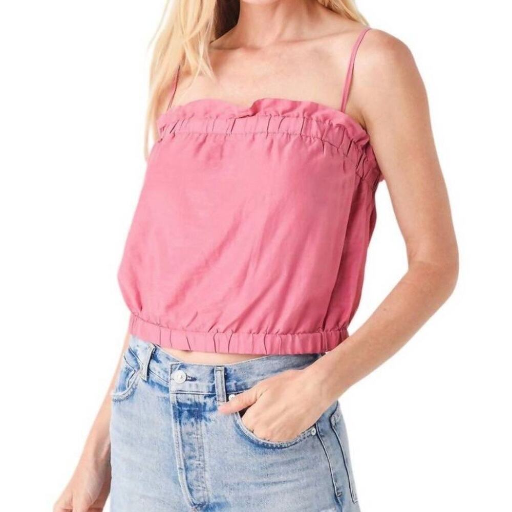 Velvet by Graham & Spencer Sorbet Pink Divya Cotton Silk Cami Top Size Small